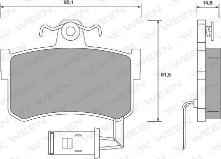 Ween 151-1022 - Kit de plaquettes de frein, frein à disque cwaw.fr