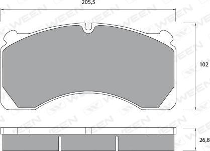 Ween 151-1071 - Kit de plaquettes de frein, frein à disque cwaw.fr