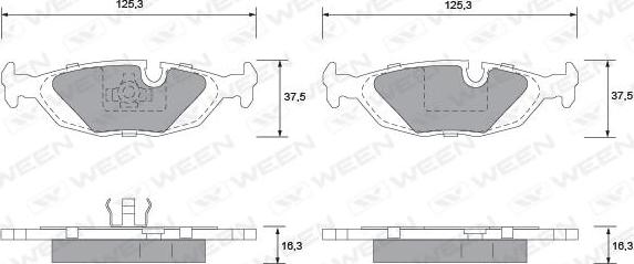 Ween 151-1199 - Kit de plaquettes de frein, frein à disque cwaw.fr