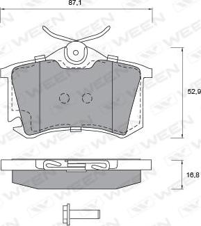 Ween 151-1195 - Kit de plaquettes de frein, frein à disque cwaw.fr