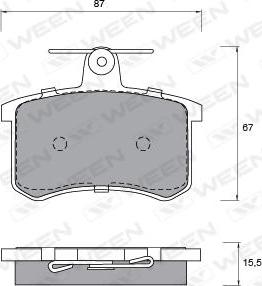 Ween 151-1196 - Kit de plaquettes de frein, frein à disque cwaw.fr