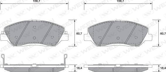 Ween 151-1190 - Kit de plaquettes de frein, frein à disque cwaw.fr