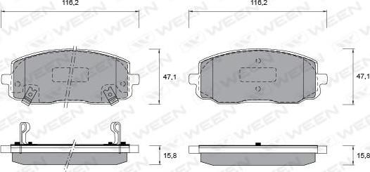 Ween 151-1191 - Kit de plaquettes de frein, frein à disque cwaw.fr