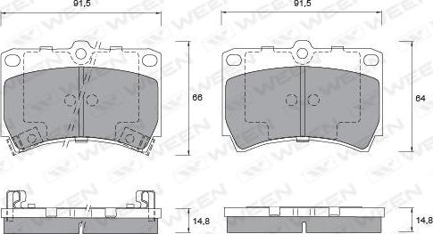 Ween 151-1192 - Kit de plaquettes de frein, frein à disque cwaw.fr