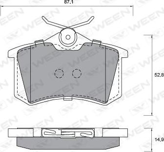 Ween 151-1197 - Kit de plaquettes de frein, frein à disque cwaw.fr