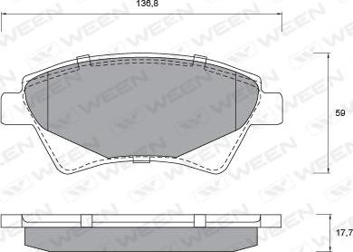 Ween 151-1149 - Kit de plaquettes de frein, frein à disque cwaw.fr