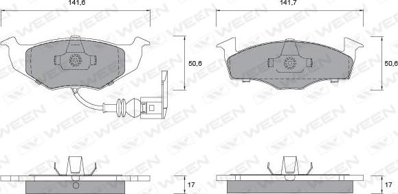 Ween 151-1144 - Kit de plaquettes de frein, frein à disque cwaw.fr