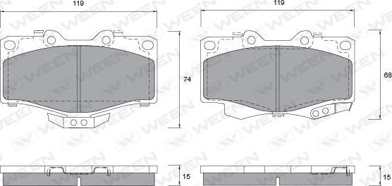 Ween 151-1145 - Kit de plaquettes de frein, frein à disque cwaw.fr