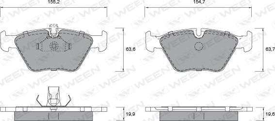 Ween 151-1140 - Kit de plaquettes de frein, frein à disque cwaw.fr