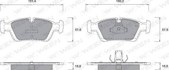 Ween 151-1141 - Kit de plaquettes de frein, frein à disque cwaw.fr