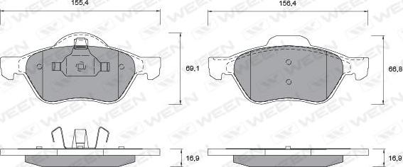 Ween 151-1148 - Kit de plaquettes de frein, frein à disque cwaw.fr