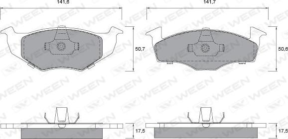 Ween 151-1143 - Kit de plaquettes de frein, frein à disque cwaw.fr