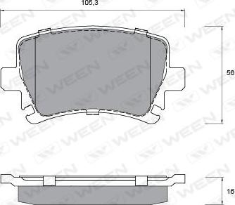 Ween 151-1147 - Kit de plaquettes de frein, frein à disque cwaw.fr