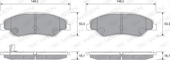 Ween 151-1159 - Kit de plaquettes de frein, frein à disque cwaw.fr