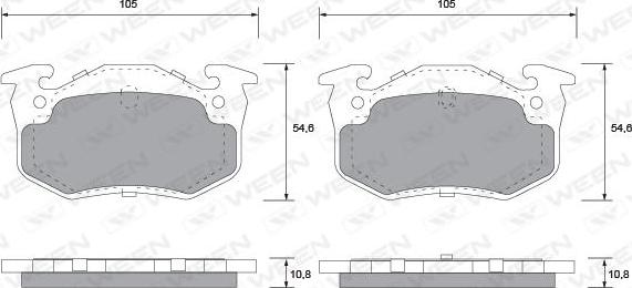 Ween 151-1155 - Kit de plaquettes de frein, frein à disque cwaw.fr