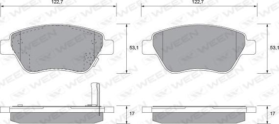 Ween 151-1156 - Kit de plaquettes de frein, frein à disque cwaw.fr