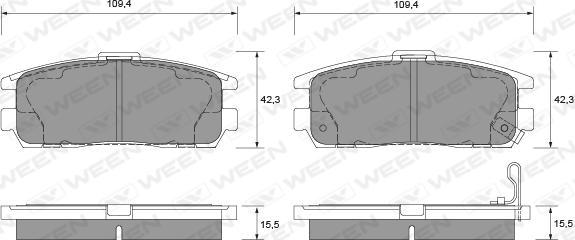 Ween 151-1153 - Kit de plaquettes de frein, frein à disque cwaw.fr