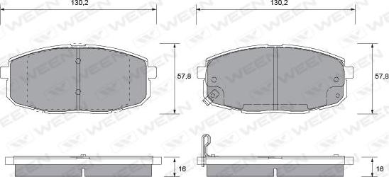 Ween 151-1161 - Kit de plaquettes de frein, frein à disque cwaw.fr