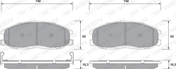 Ween 151-1168 - Kit de plaquettes de frein, frein à disque cwaw.fr