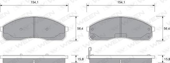 Ween 151-1163 - Kit de plaquettes de frein, frein à disque cwaw.fr