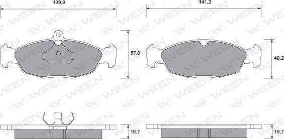 Ween 151-1108 - Kit de plaquettes de frein, frein à disque cwaw.fr