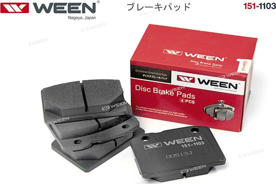 Ween 151-1103 - Kit de plaquettes de frein, frein à disque cwaw.fr