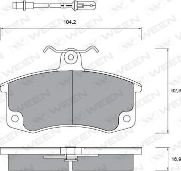 Ween 151-1102 - Kit de plaquettes de frein, frein à disque cwaw.fr