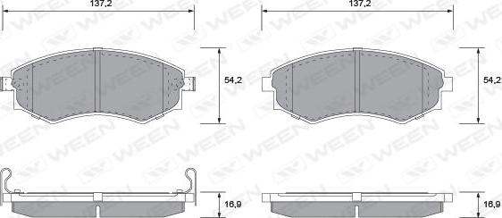 Ween 151-1119 - Kit de plaquettes de frein, frein à disque cwaw.fr