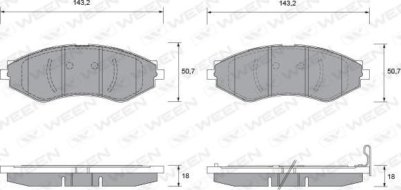 Ween 151-1110 - Kit de plaquettes de frein, frein à disque cwaw.fr