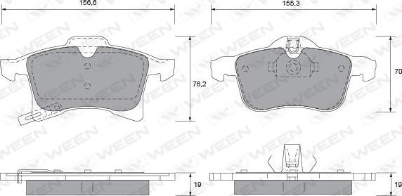 Ween 151-1111 - Kit de plaquettes de frein, frein à disque cwaw.fr