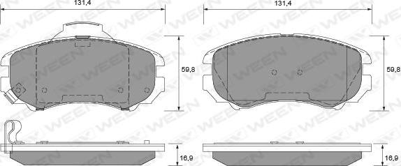 Ween 151-1118 - Kit de plaquettes de frein, frein à disque cwaw.fr