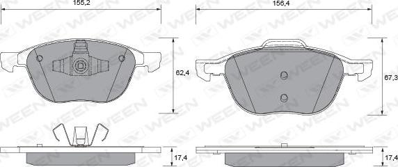 Ween 151-1113 - Kit de plaquettes de frein, frein à disque cwaw.fr