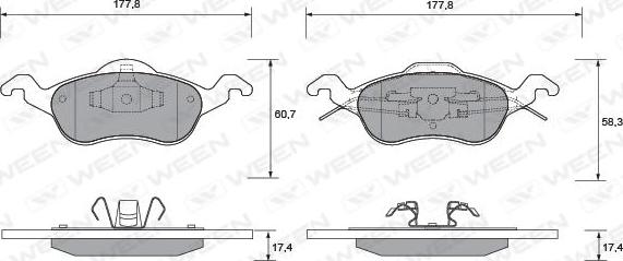 Ween 151-1112 - Kit de plaquettes de frein, frein à disque cwaw.fr