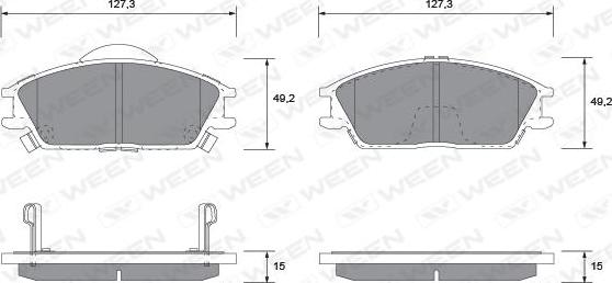 Ween 151-1117 - Kit de plaquettes de frein, frein à disque cwaw.fr