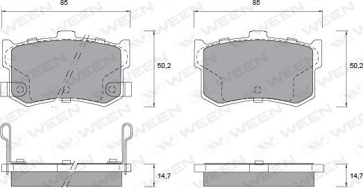 Ween 151-1185 - Kit de plaquettes de frein, frein à disque cwaw.fr