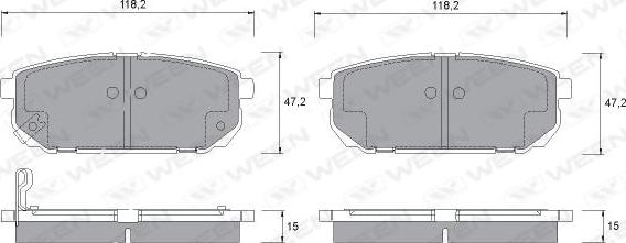 Ween 151-1186 - Kit de plaquettes de frein, frein à disque cwaw.fr