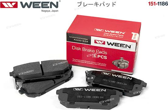 Ween 151-1186 - Kit de plaquettes de frein, frein à disque cwaw.fr