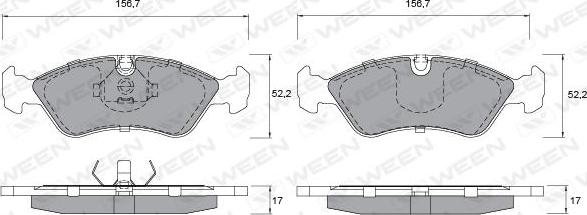 Ween 151-1181 - Kit de plaquettes de frein, frein à disque cwaw.fr