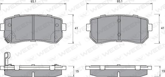 Ween 151-1188 - Kit de plaquettes de frein, frein à disque cwaw.fr