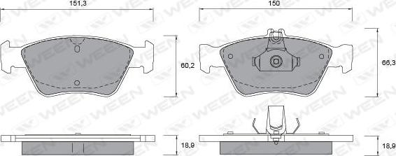 Ween 151-1139 - Kit de plaquettes de frein, frein à disque cwaw.fr