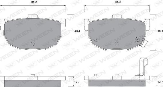 Ween 151-1134 - Kit de plaquettes de frein, frein à disque cwaw.fr