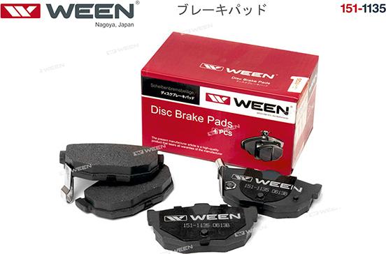 Ween 151-1135 - Kit de plaquettes de frein, frein à disque cwaw.fr