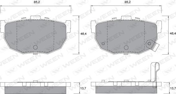 Ween 151-1135 - Kit de plaquettes de frein, frein à disque cwaw.fr