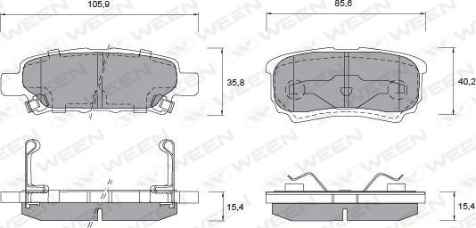 Ween 151-1131 - Kit de plaquettes de frein, frein à disque cwaw.fr