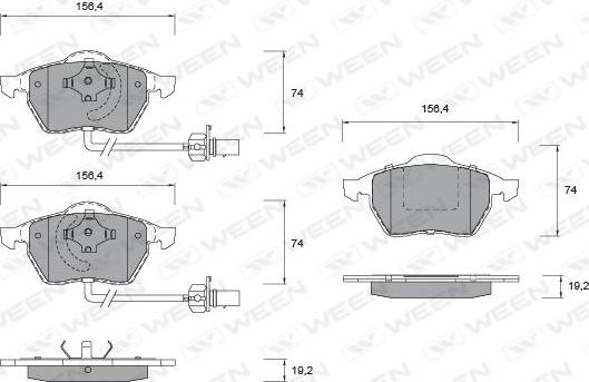 Ween 151-1138 - Kit de plaquettes de frein, frein à disque cwaw.fr