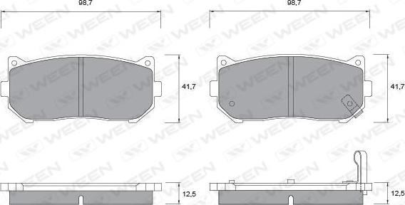 Ween 151-1137 - Kit de plaquettes de frein, frein à disque cwaw.fr