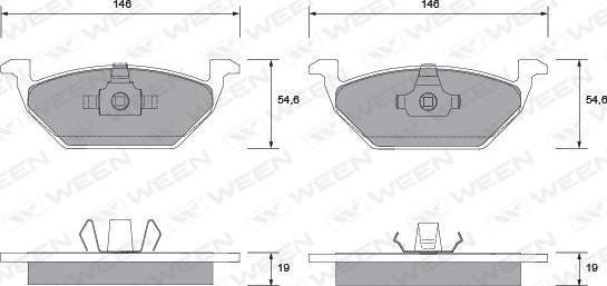 Ween 151-1124 - Kit de plaquettes de frein, frein à disque cwaw.fr