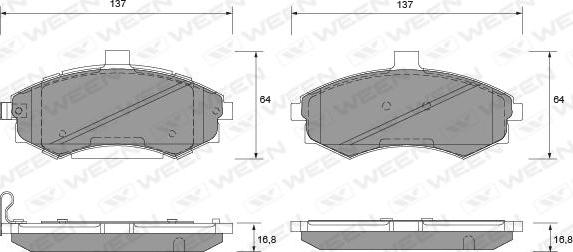 Ween 151-1120 - Kit de plaquettes de frein, frein à disque cwaw.fr