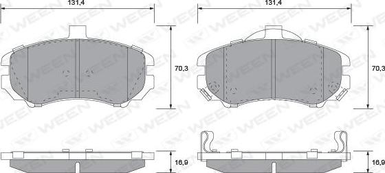 Ween 151-1121 - Kit de plaquettes de frein, frein à disque cwaw.fr