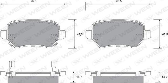 Ween 151-1128 - Kit de plaquettes de frein, frein à disque cwaw.fr